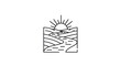 © Yoamn - Minimalist landscape sun river illustration