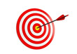 © shahida  - A red target with an arrow pointing directly at its center. isolated on transparent background png,PNG