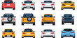 © MstGulzan - Set of modern cars rear view collection including sedan suv hatchback and sports vehicles flat vector illustration isolated on light background