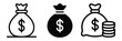 © riptii rittika - Money bag with dollar sign icons set