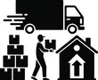 © Niaz - A delivery man transporting boxes to a house with a truck