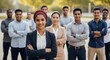 © Abu - Diverse group of people standing outdoors with confident poses and smiles