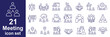 © Hike studio 4 - Meeting thin line icons set. Business meeting, seminar, conference, interview icon. Editable stroke. Vector