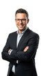 © sujon1638 - Smiling professional man with arms crossed posing formally isolated on transparent background,png,PNG