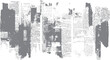 © Pixel Park - Faded newspaper text with large grey ink blotches and distressed edges print vintage retro