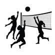 © firoj - Silhouette illustration of children playing a volleyball game outdoors