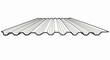 © tina - Corrugated metal sheet illustration, a long wavy surface with parallel ridges