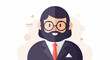 © nuh - A bearded man in glasses and suit with a red tie, graphic avatar