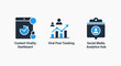 © Mehedi - Marketing analytics icons: content virality, viral posts, and social media hub set