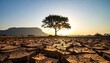 © Tahir - Lone tree endures harsh drought in arid landscape at sunset