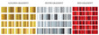 © GHDcreativedesigner - 100 vector gold gradient styles. Collection of gold, silver and the color of live coral backgrounds. premium yellow gold gradients swatches. Abstract brown silk wave background.