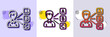 © blankstock - Opinion or choice line icon. Halftone dotted pattern. Gradient icon with grain shadow. Select answer sign. Business test symbol. Line opinion icon. Various designs. Vector