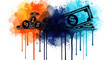 © JKT - A colorful illustration of money and coins with a creative dripping paint effect