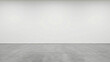 © Andika - Minimalist empty gallery room with white wall and polished concrete floor