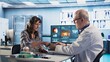 © DC Studio - Health expert does oxygen saturation measurement in the cabinet, checking vital signs during routine checkup with patient. Physician using an oximeter for accurate consultation readings. Camera A.