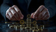 © Andrs - Businessman managing financial gears and coins