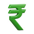 © Ayesha - The indian rupee symbol is shown in green isolated on transparent background