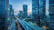© Noor - Smart City: A vibrant cityscape pulses with innovation, showcasing the seamless integration of technology in modern urban life, where networks connect everything from transportation to communication.