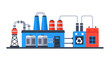 © magnetglobal - Illustration of a modern industrial factory complex with multiple buildings, smokestacks, and processing units, symbolizing manufacturing and production.