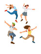 © ComicVector - Male and female dancer, dancing performance modern freestyle dance illustration
