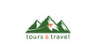 © Rangga - Mountain Tours and Travel Logo with Skier.
