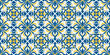 © Chorna_L - Mediterranean ceramic tile seamless pattern with blue and yellow ornament. Floral design on Portuguese mosaic. Geometric vector azulejo design. Traditional Italian Amalfi