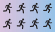 © DiptiRani - Eight stylized running figures in different poses and colors