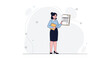 © Angel - Businesswoman holding finished document and folder, successful project completion concept