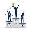 © Bagista - Illustration of three podium winners celebrating.