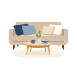 © Taras - Inviting sofa with coffee table and decor