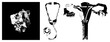 © Rysak - Stylized medical including skull, stethoscope, and uterus with distressed texture, vector cutout, isolated design elements for health care or anatomy visuals.