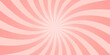 © accogliente - Pink radial stripes background. Trendy comic sunburst effect.  Surprise manga. Circus or carnival pattern. Candy color. Concentrated lines. Vector illustration