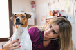 © Gonzalo Infiesta - Veterinarian examining a dog with a stethoscope in clinic