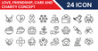 © Faisal - Love friendship care and charity concept icons collection illustration