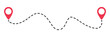 © MDSAIDUR - Location map path distance icon, one place to another location icon, pinpoint, map search, route, navigator icon isolated on transparent background