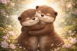 © Rawpixel.com - Adorable otters hugging joyfully