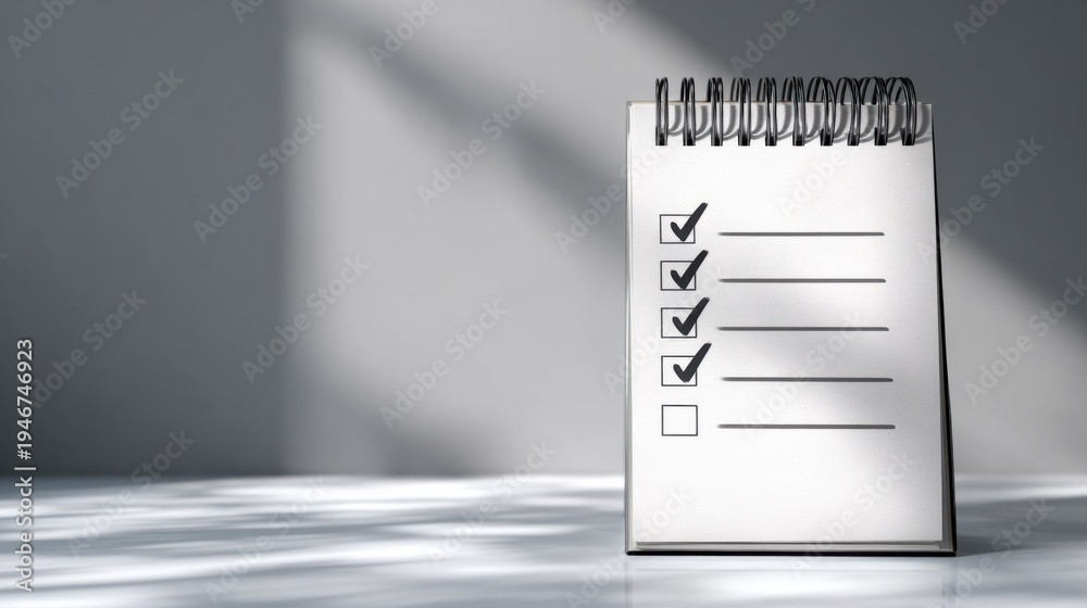 Стокове фото Checklist with a few items already checked, indicating ...