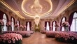© Matt - elegant ballroom filled with roses and chandeliers