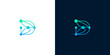 © anello - Abstract digital network connection letter D logo design, innovative technology concept