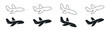 © Виталий Опришко - Airplane icon set, plane silhouette vector collection, flight transport symbols on transparent background