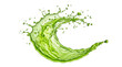 © MYKHAILO KUSHEI - Vibrant green liquid splash forms a refreshing, dynamic wave, scattering countless tiny droplets across a pristine white background