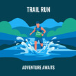 © Maryan - Energetic Runner Conquers Water Crossing Amidst Scenic Mountain Trail Adventure Journey