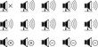 © MSTSULTANA - Speaker volume icon set with sound wave levels, mute, increase and decrease audio symbols for media control user interface vector