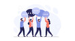 © Raden - Diverse group of people holding speech bubbles, symbolizing communication and teamwork
