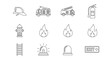 © joo - Firefighting and emergency safety services outline icons set