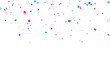 © AIDIN - confetti rain blue pink falling isolated on transparent background,png birthday party and anniversary celebration, sale and oppening overlay social media design element