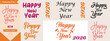 © SkAshik - Happy new year set collection different happy new year typographic designs and lettering in various styles, isolated on Elegant happy new year script calligraphy vector bundle set.