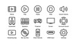 © Cali6ro - Home theater icon set: media control and sound system symbols