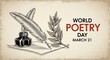 © Sumaiya - Celebrating World Poetry Day on March 21 with Inkwell and Quill Illustration
