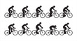 © Mohammad - Sequence of professional cyclists in various riding postures showing movement and aerodynamic form
